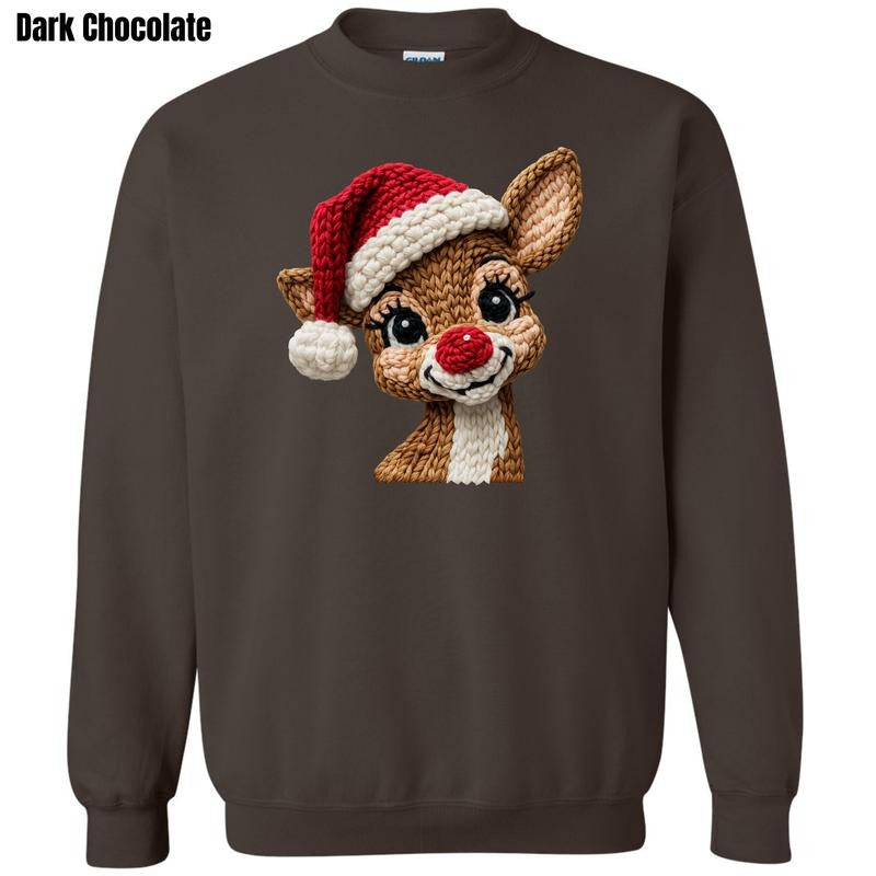 Reindeer FAKE Crochet Sweatshirt 'NLB' T-Shirts, Hoodie | HypeCrazeTee.com