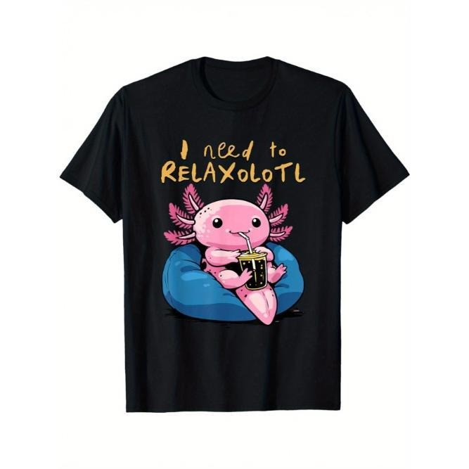 Relaxolotl Shirt Funny Axolotl Relaxing I Need to Relaxolotl T-Shirt, Casual Comfy Short Sleeve Crew Neck Top,...