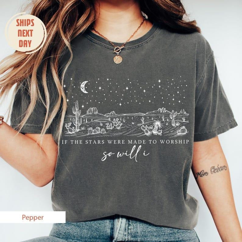 Religious Shirt, If The Stars Were Made To Worship Shirt, Christian Bookish Shirt, Bible Verse Shirt, Faith T-shirts...
