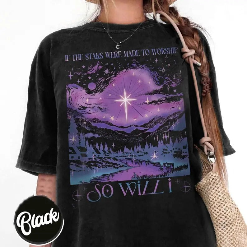 Religious T-Shirt, if the Stars Were Made to Worship Shirt, Christian Shirt, Bible Verse , Faith Shirt,  Cotton Crewneck...