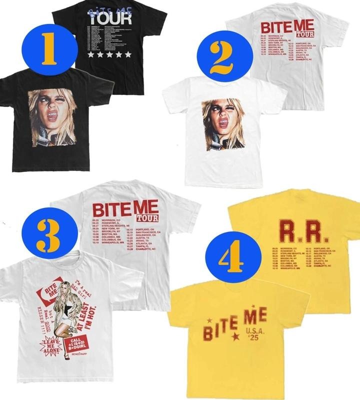 #Renee New Music T-Shirt Trendy Casual Rapp Bite Me Tour 2025 Graphic Tee Gift Fan Merch Hoodie, Sweatshirt