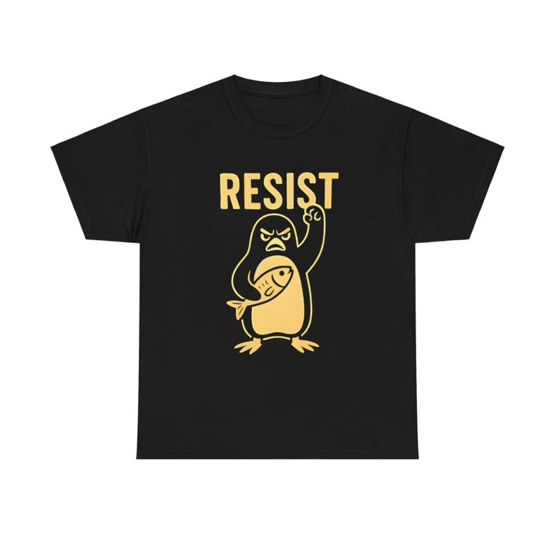 Resist Funny Tshirt, Penguins Against Tariffs Unisex Shirt, Funny Ann.ti Tr^mp Penguin Shirts, Trendy T-shirts, Graphic...