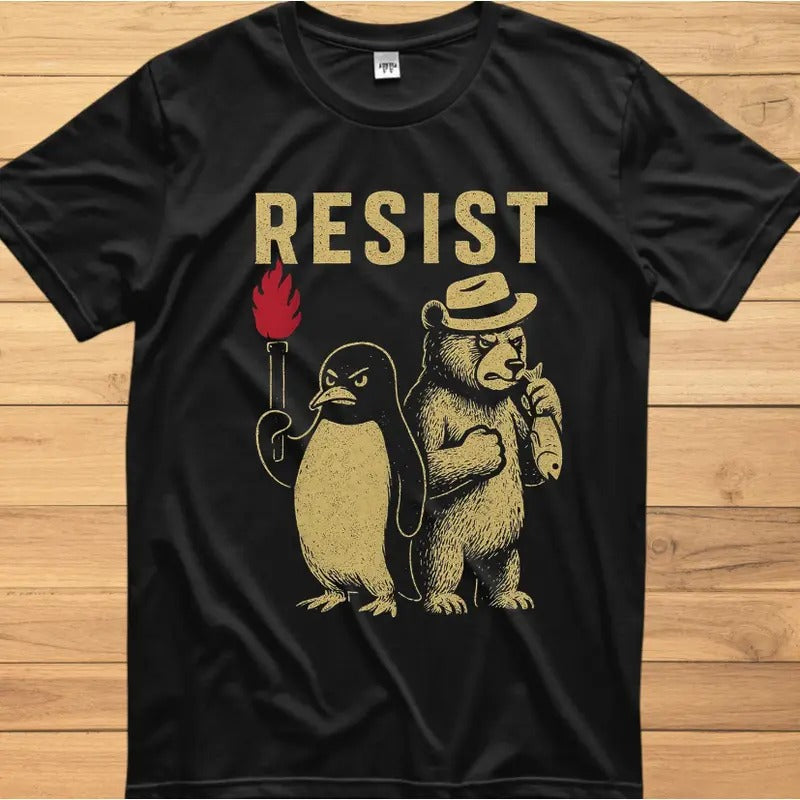 Resist Penguin Activism Shirt File, Anti-Trump T-shirt, Resist Penguin Digital Download, Penguin lover Hoodie, Sweatshirt