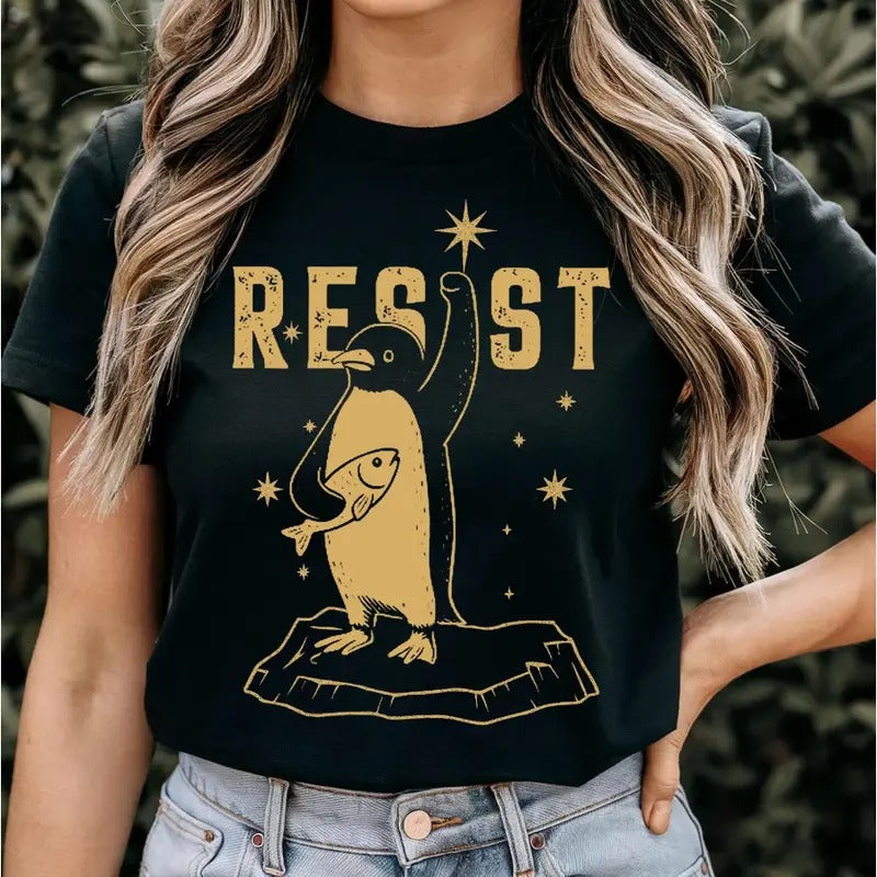 Resist Penguin Activism T-shirt File, Anti-Trump Shirt, Resist Penguin Digital Download, Penguin loverstyle{n002}2...