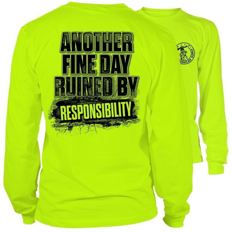 Responsibility - Long Sleeve High Visibility Work T-Shirt - Cotton Poly Premium Blend