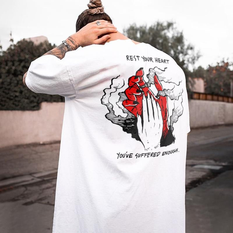 Rest Your Heart You're Suffered Enough  T-shirt - Naughty Clothes Men Hoodie, Sweatshirt | HypeCrazeTee.com