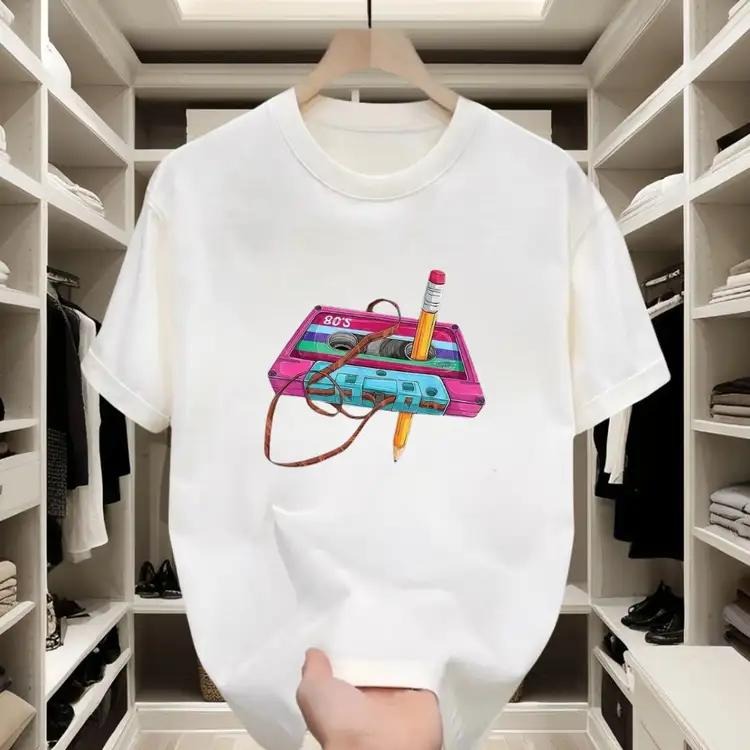 Retro - Vibe Cotton T - shirt |   Fun Cassette Tape Print for Casual Gatherings Hoodie, Sweatshirt | HypeCrazeTee.com