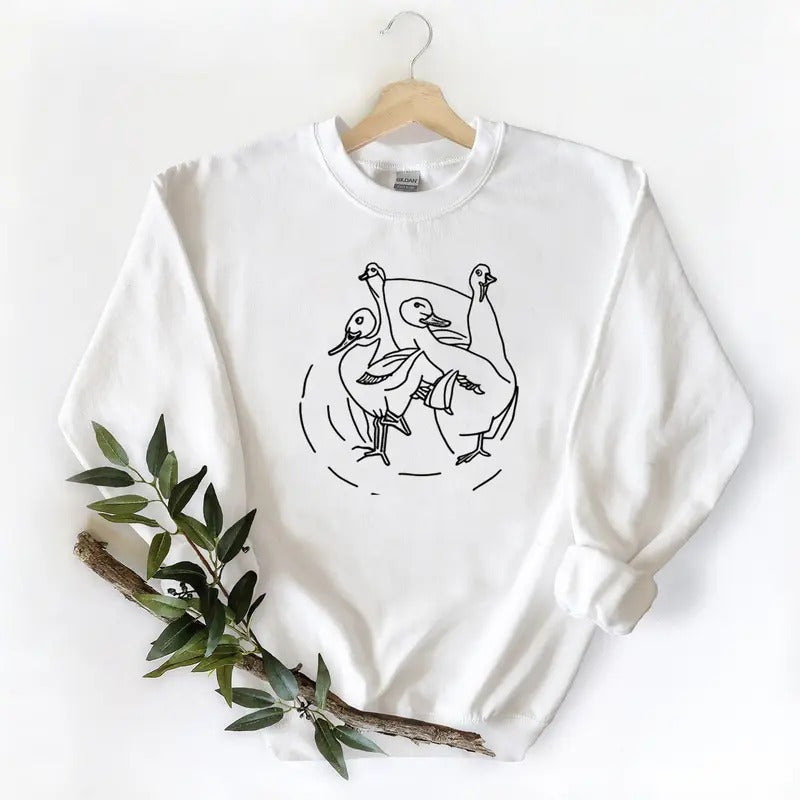 Retro 3 Ducks In A Row Unisex Tshirt Sweatshirt Hoodie, for duck hunters, husbands and Mallard duck lovers | HypeCrazeTee.com