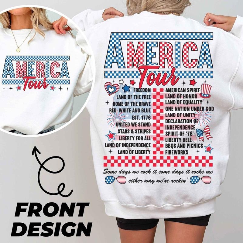 Retro America Tour Shirt 4th July 1776 Independence Day America American Flag Memorial Day Patriotic Freedom T-Shirts, Hoodie, Sweatshirt