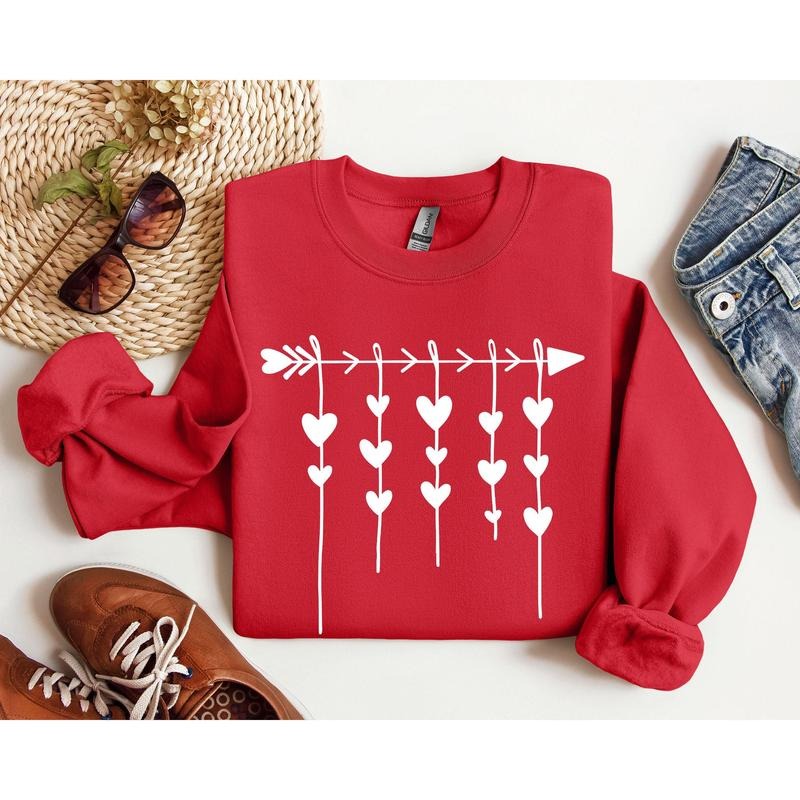 Retro Arrow Hearts Vintage Crew Neck Love Heart Cupid T-Shirts, Hoodie, Sweatshirt