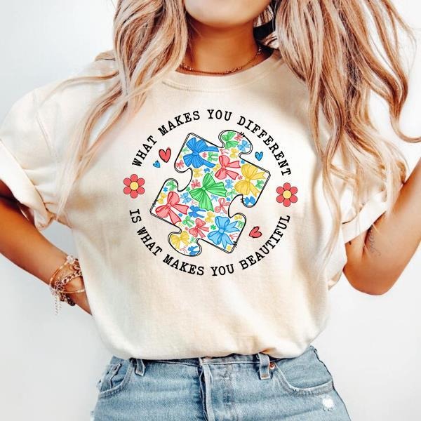 Retro Autism Coquette Retro Autism Awareness Bow Autism Mama What Makes You Different Education Neurodiversity Shirt T-Shirts, Hoodie, Sweatshirt