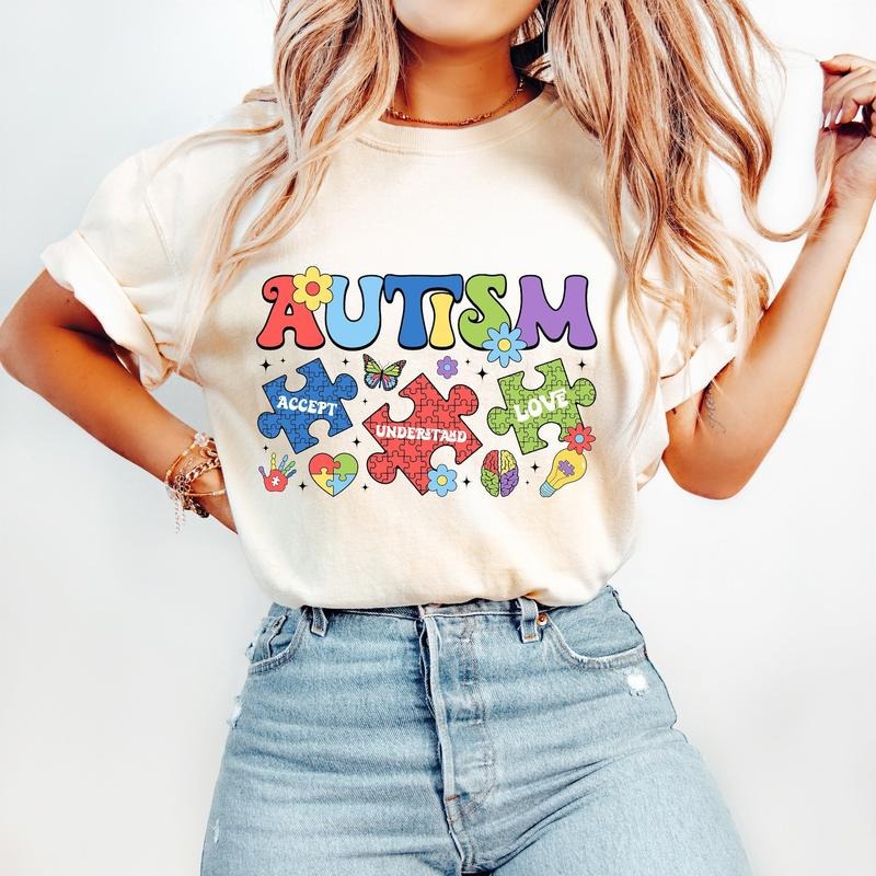 Retro Autism T-Shirt, Autism Awareness T-Shirt, Autism Mama T-Shirt, Autism Advocate T-Shirt, Special Education Hoodie,...