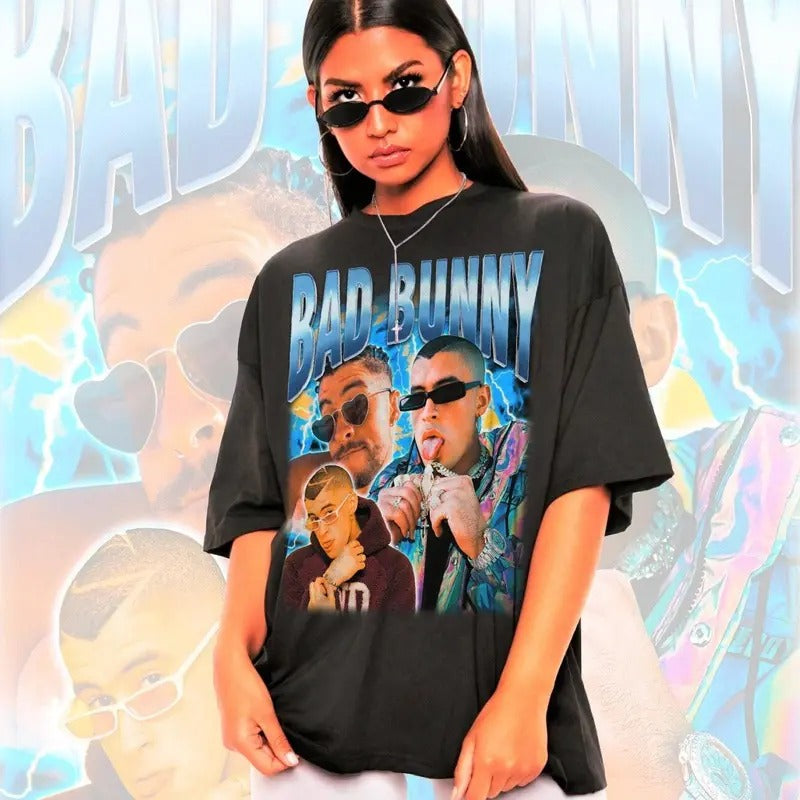 Retro Bad Bunny Shirt -Vintage Bad Bunny Shirt,Bad Bunny Homage Shirt Hoodie, Sweatshirt | HypeCrazeTee.com