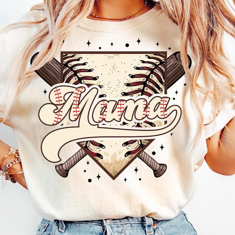 Retro Baseball Mama T-shirt, Game Day, Vintage Baseball Tshirt Crew Neck Womenswear Hoodie, Sweatshirt | HypeCrazeTee.com
