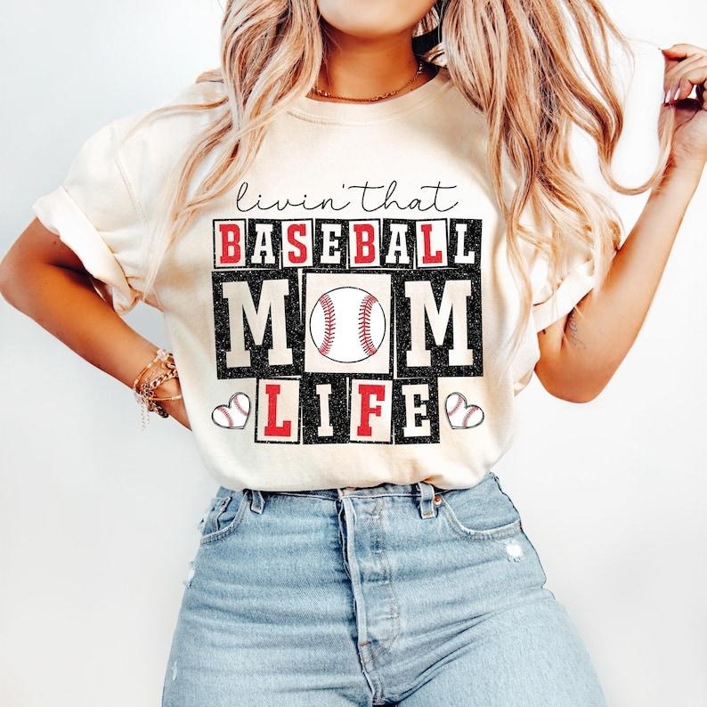 Retro Baseball Mom, Baseball, Baseball Mom Life, Baseball Mama Tshirt Hoodie, Sweatshirt | HypeCrazeTee.com