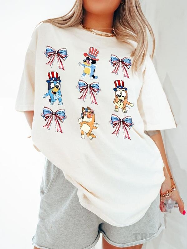 Retro Bluey 4th of July Shirt, Fourth Of July Sweatshirt, America Shirt, Independence Day Shirt, Bluey birthday party,...