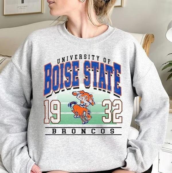 Retro Boise State Football Sweatshirt, Football Shirt, Gift For Fans Hoodie | HypeCrazeTee.com