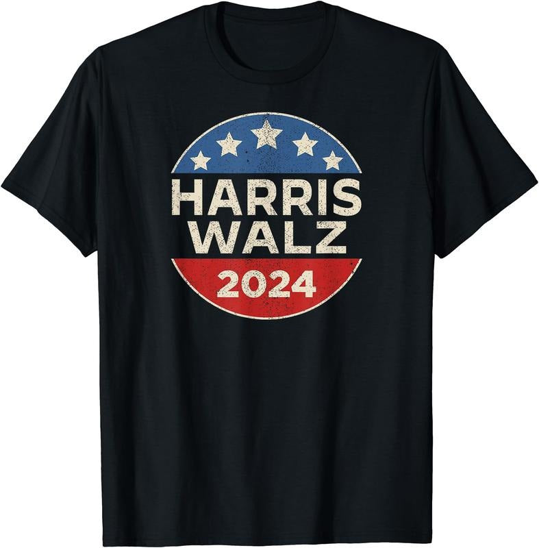 Retro Button Election for Democrats T-Shirt | Unisex Cotton Tee Gift Hoodie, Sweatshirt | HypeCrazeTee.com