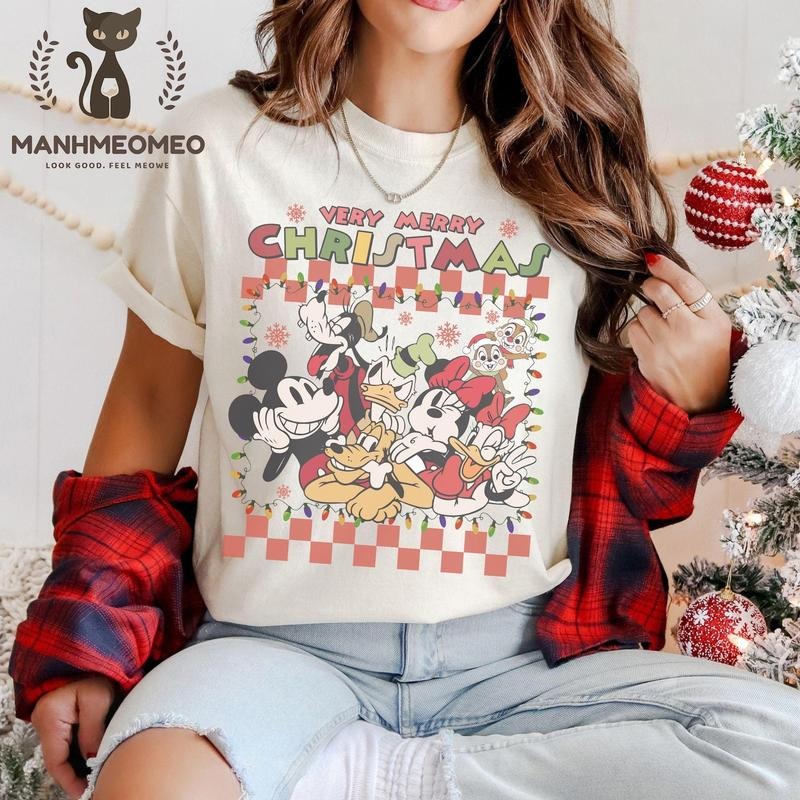 Retro Checkered #Miickeyyy Very Merry Christmas Shirt, #Miickeyyy and Friends Christmas Shirt, #Diisneyy Christmas Shirt...