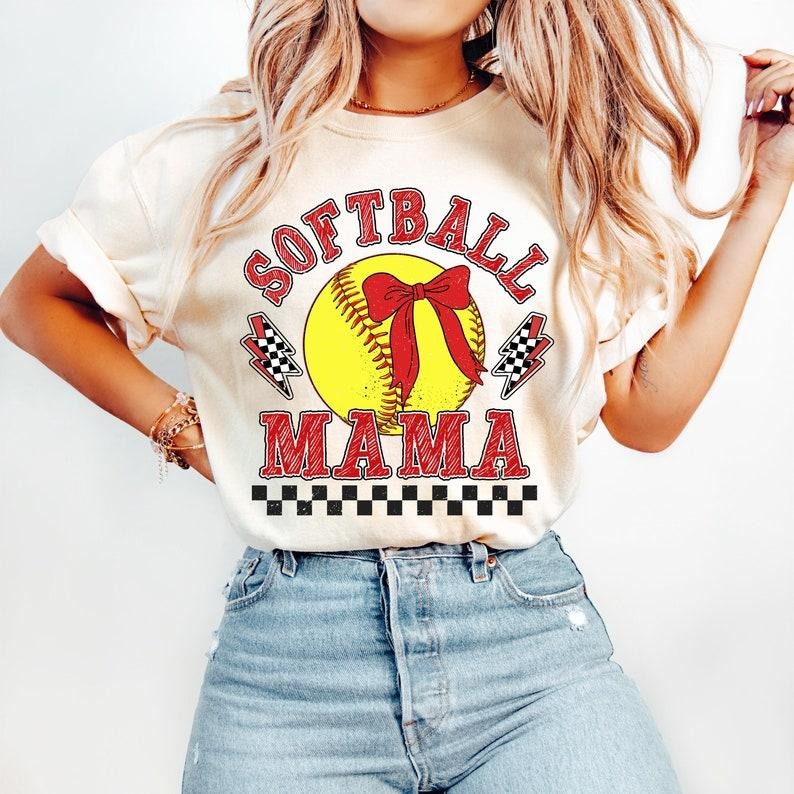 Retro Checkered Softball Mama, Game Day, Softball Coquette Shirt T-shirt Hoodie, Sweatshirt | HypeCrazeTee.com