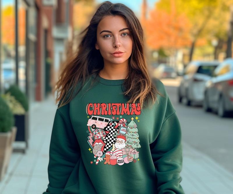 Retro Christmas crewneck Sweatshirt T-Shirts, Hoodie | HypeCrazeTee.com