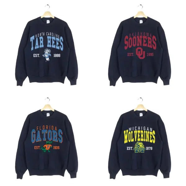 Retro College Spirit Sweatshirt - Vintage 90s University Team Style in Black T-Shirts, Hoodie | HypeCrazeTee.com