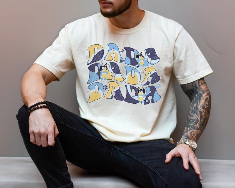 Retro Dad Bluey Shirt | Retro Dada Bandit Heeler Shirt | Father's Day TShirt, Dad Bluey Shirt Bluey Kids Tee | Bluey...