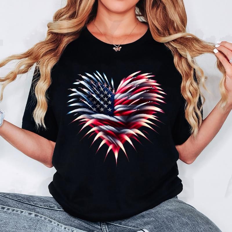 Retro Fighter Jet Airplane American Flag Heart 4th Of July T-Shirt Hoodie, Sweatshirt | HypeCrazeTee.com