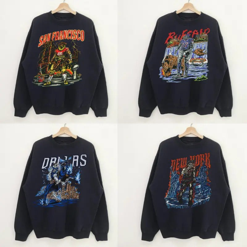 Retro Football Team Sweatshirt in Black - A Must-Have for Every Football Fan's Collection T-Shirts, Hoodie | HypeCrazeTee.com