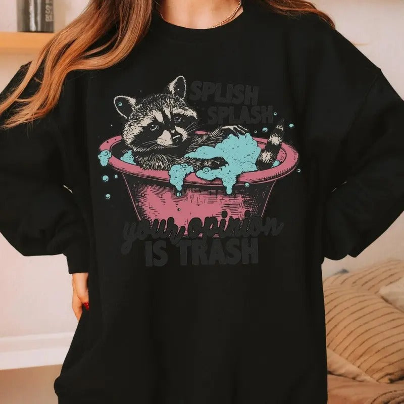 Retro Funny Racoon Funny Meme Shirt, Raccoon Gifts Unisex Sweater - T-shirt Hoodie, Sweatshirt | HypeCrazeTee.com