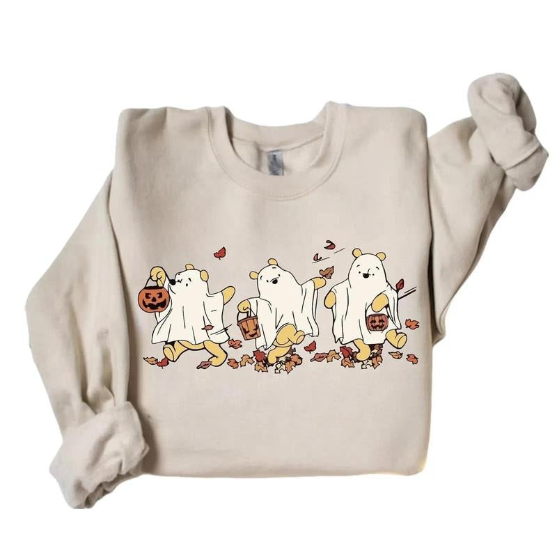 Retro Ghost Halloween Cute Halloween Bear Spooky Season Cute Fall Halloween 2025 T-Shirts, Hoodie, Sweatshirt