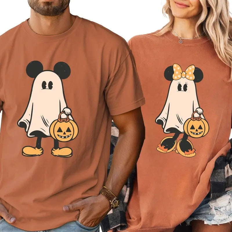 Retro Halloween Couple Shirts, Ghost Shirt, Spooky Season Shirt, Halloween Hoodie, Sweatshirt | HypeCrazeTee.com