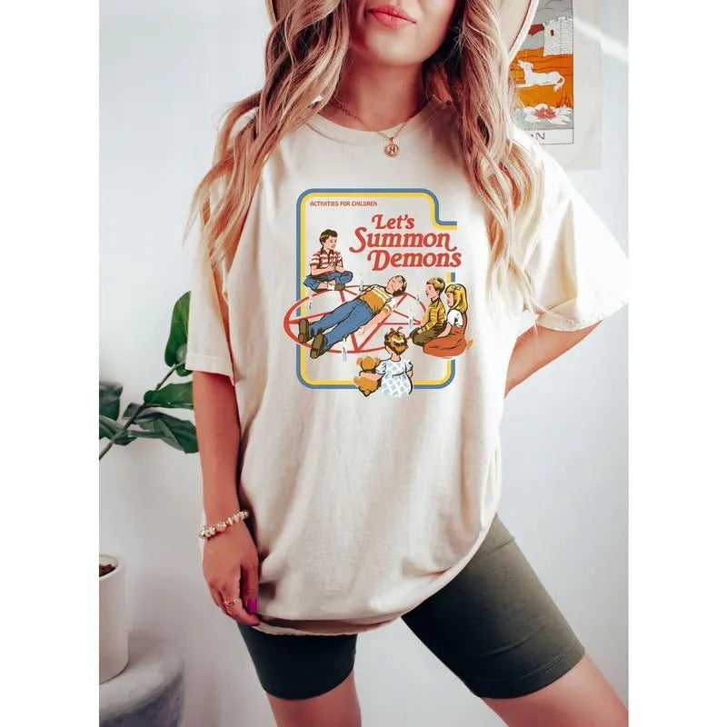 Retro Halloween Shirt, Lets Summon Demons, Vintage Halloween Shirt, Retro Halloween, Fall Apparel,Spooky Season Tee...