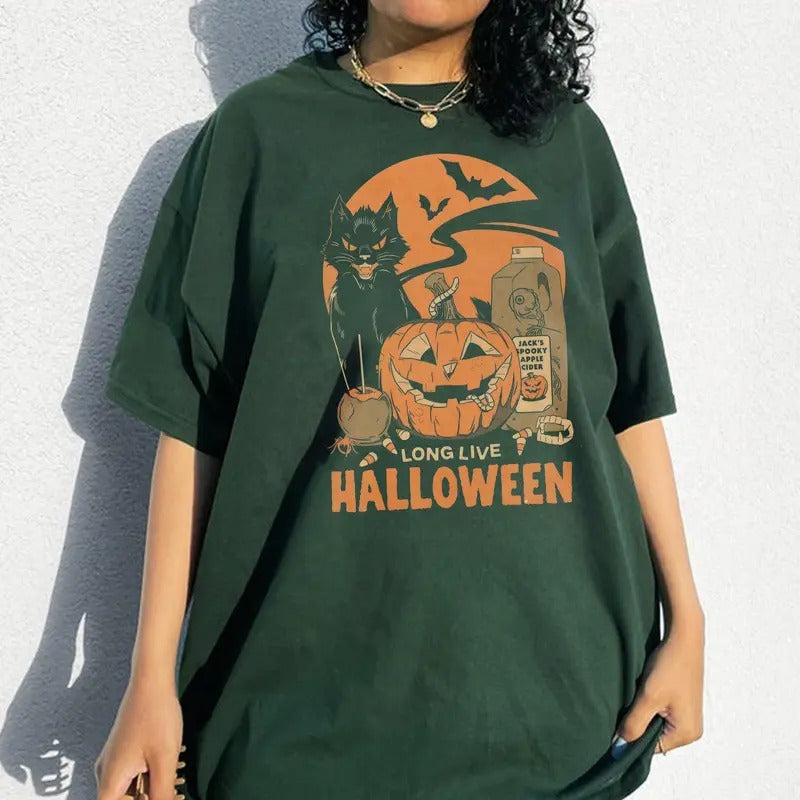 Retro Halloween Shirt, Long Live Halloween, Vintage Halloween Shirt, Retro Halloween, Fall Apparel,Spooky Season Pumpkin...