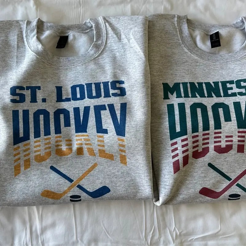 Retro Hockey Sweatshirt 90's Style Hockey Sweatshirt Hockey Sweater T-Shirts, Hoodie | HypeCrazeTee.com