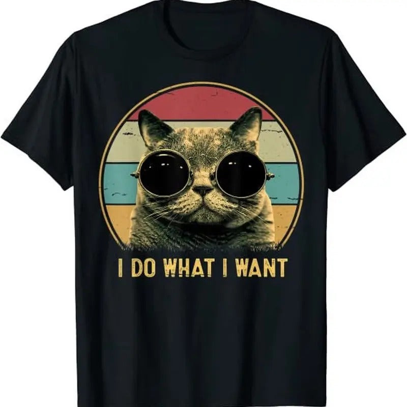 Retro I do what I want Funny cat lover, cat father, cat mother T-shirt Hoodie, Sweatshirt | HypeCrazeTee.com