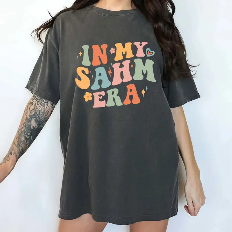 Retro My Sahm Era Comfort Colors Shirt Stay Home Mom Unhinged Mom Life Full Time Mother Wife Life Outfits T-Shirts, Hoodie, Sweatshirt