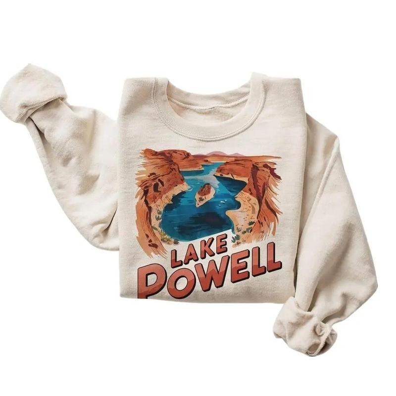 Retro Lake Powell Desert Scene Sweatshirt - Nineties 90s Vintage Glen Canyon Colorado River Pullover Cotton Menswear Day...