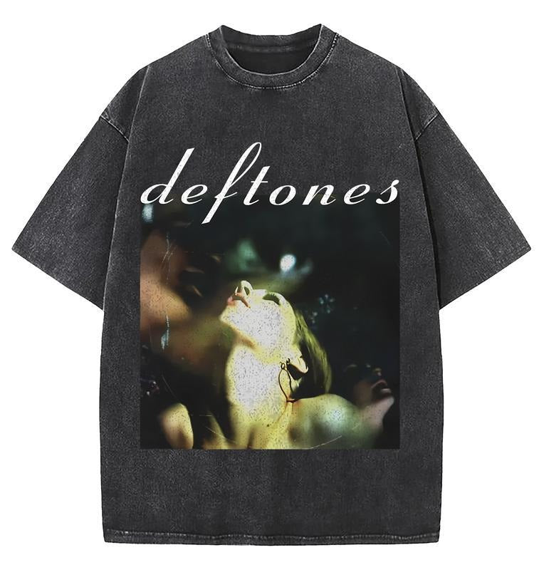 Retro Limited Deftones Band Logo, Oversized Rock Band Washed Heavyweight Cotton Tshirt, Gift For Rock Music Lovers,...