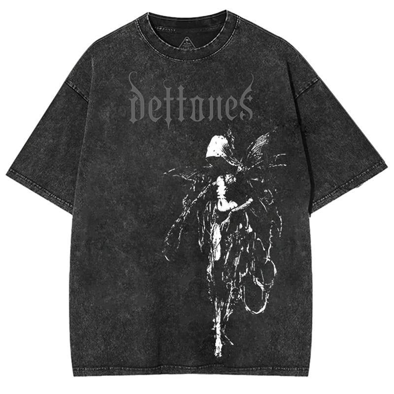 Retro Limited Vintage Deftones T-Shirt, Rock Band Heavy Metal Unisex Cotton Graphic Washed Tee, Gothic Punk Grunge Emo...