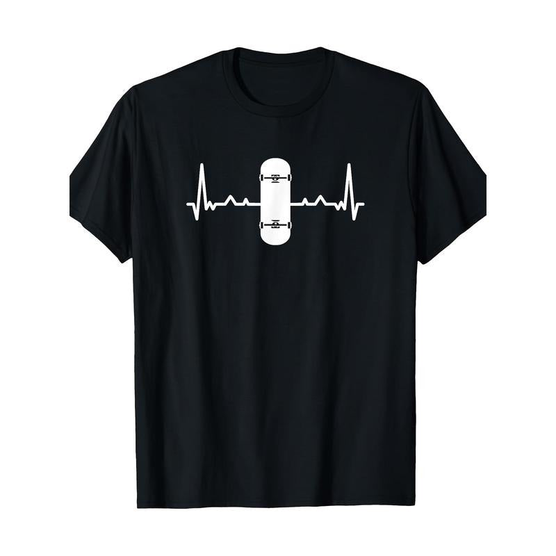 Retro Love Skateboard Heartbeat Skateboard T-shirt  100% cotton T-shirt Made in USA Hoodie, Sweatshirt | HypeCrazeTee.com