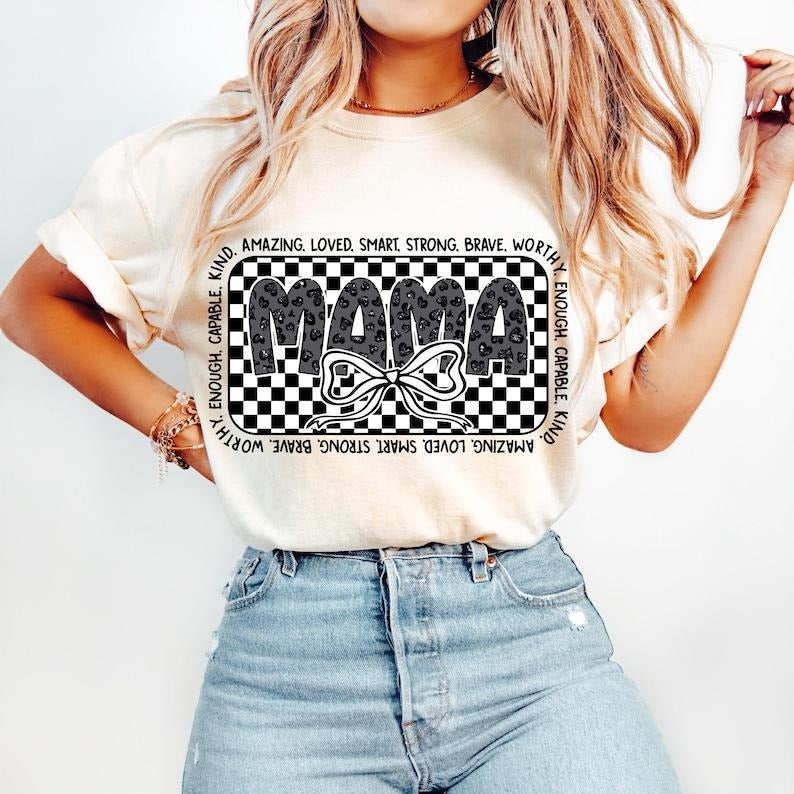 Retro Mama Coquette Bow, Mama Checkered, Mama Varsity, Mother's Day Tshirtstyle{n002}2 T-Shirts, Hoodie, Sweatshirt
