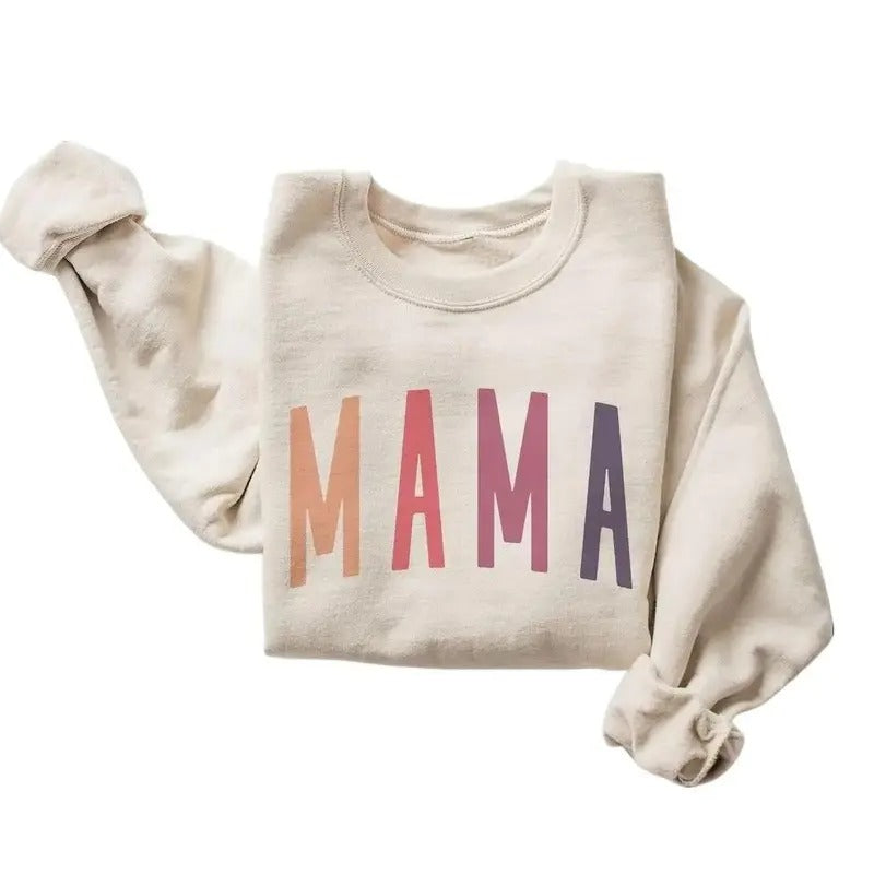 Retro Mama Ombre Sweatshirt, New Mom To Be, Mom Pregnancy Reveal, Gift, Mommy Sweater, Unisex Cotton Womenswear T-Shirts,...