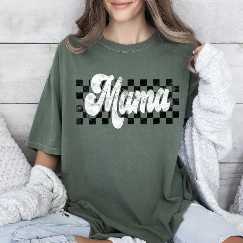 Retro Mama, Vintage Comfort Colors Tshirt, Women's Crew Neck, Crewneckstyle{n002}2 Hoodie, Sweatshirt | HypeCrazeTee.com