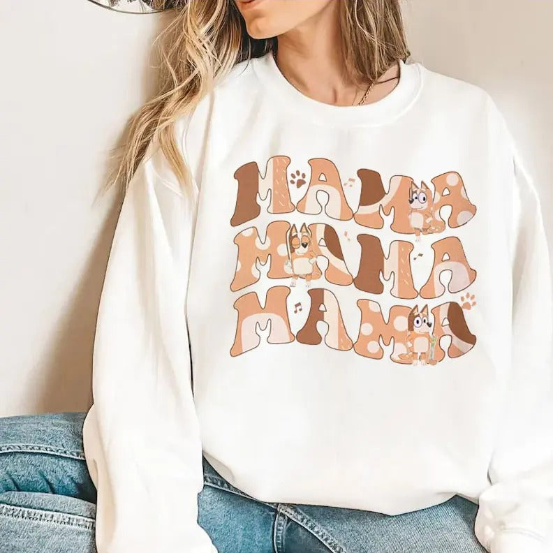 Retro Mom Bluey Shirt | Retro Mama Chilli Heeler Shirt, Bluey Mum Shirt, Bluey Mom Shirt, Mama Shirt, Chilli Heeler,...