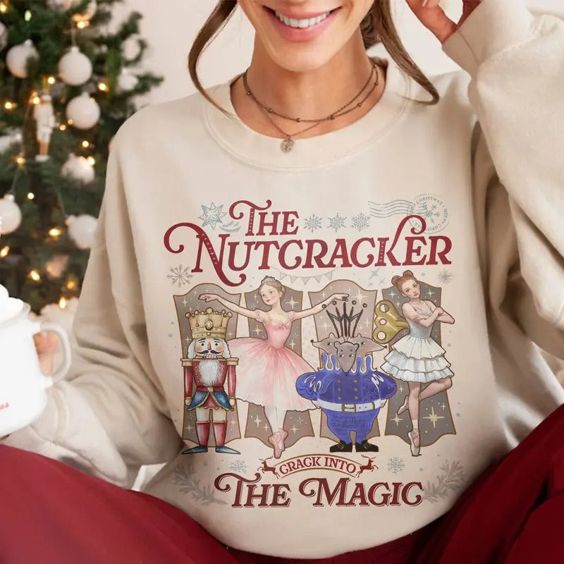 Retro Nutcracker Ballet Christmas Sweatshirt, Christmas Party Shirt, Xmas Gift for Her Hoodie | HypeCrazeTee.com
