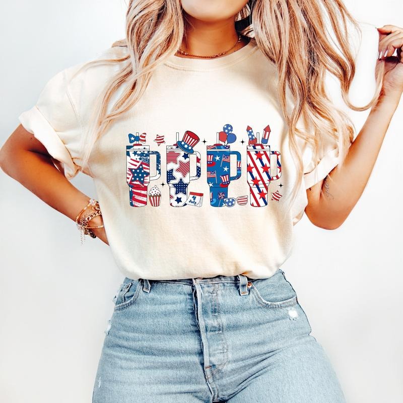 Retro Obsessive Cup Disorder 4th of July T-Shirt, America T-Shirt, Independence Day, USA Flag T-Shirt, Mom Shirt T-Shirt...