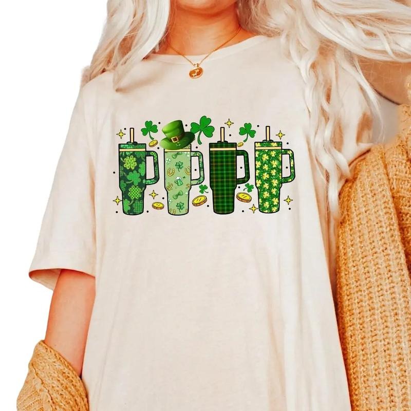 Retro Obsessive Cup Disorder St. Patrick'S Day St Patricks Day Clover Shirt Hearts Retro Groovy Family Friends Ideas Saint Patrick'S Day Short Sleeve Womenswear Tops T-Shirts, Hoodie, Sweatshirt