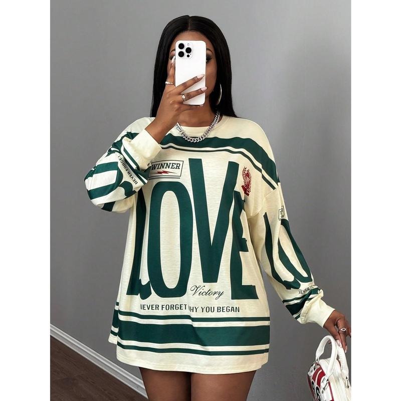 Retro Streetwear Long Sleeve Printed Tops T-Shirts, Hoodie, Sweatshirt