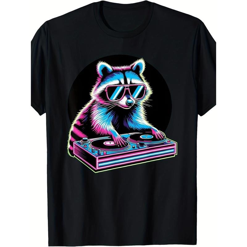 Retro Raccoon DJ Fun Raccoon Made USA T-Shirts, Hoodie, Sweatshirt